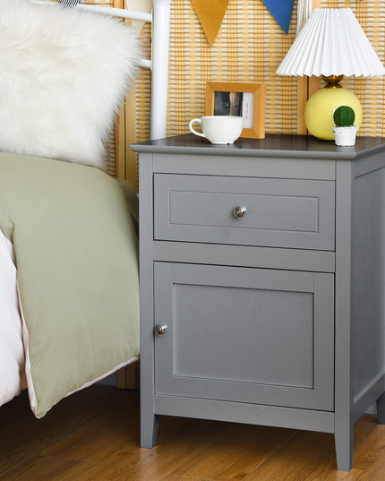 Wooden End Table W/Shelf - Giantex