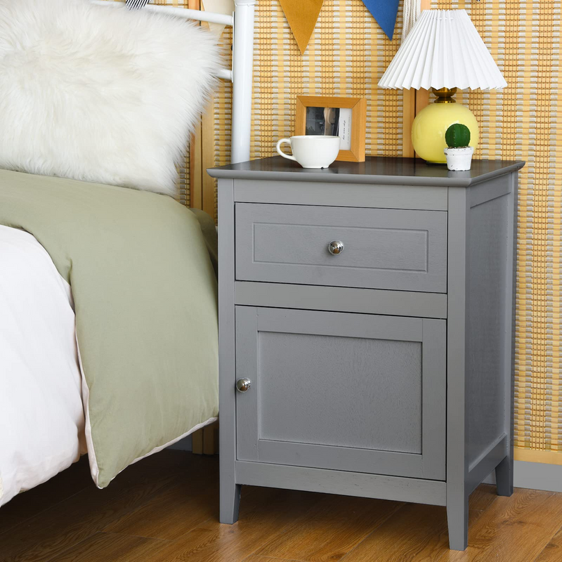 Wooden End Table W/Shelf - Giantex