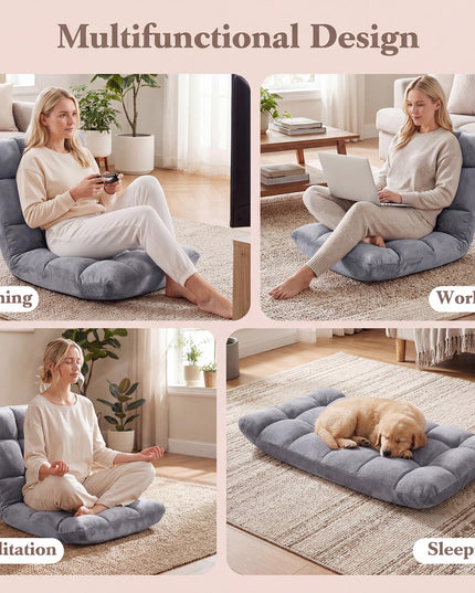 Giantex Floor Chair with 14-Position Adjustable (24" x 19.5" x 20")