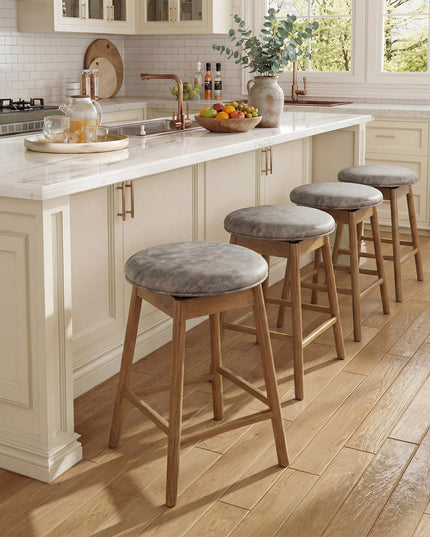 Giantex Tabourets de comptoir sans dossier de 25" avec siège rembourré en cuir PU (Lot de 2/4)
