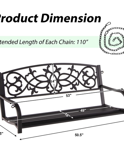 Giantex Patio Metal Porch Swing