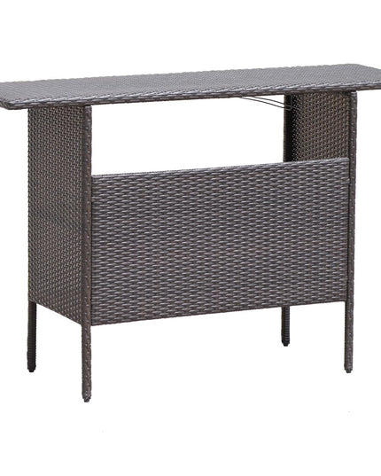 Outdoor Patio Rattan Wicker Bar Counter Table