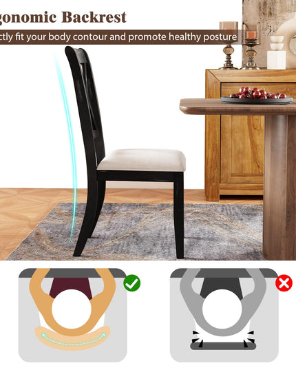 Giantex Wooden Dining Chairs Set of 2/4 for Living Dining Room