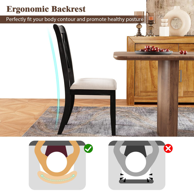 Giantex Wooden Dining Chairs Set of 2/4 for Living Dining Room