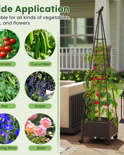 Giantex Raised Garden Bed with Wheels & Tomato Cage