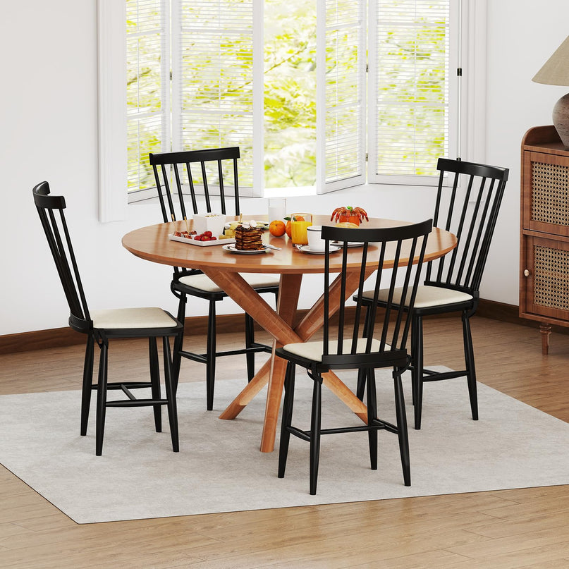 Giantex Windsor Dining Chairs Set of 2/4 w/Spindle Back & Removable Seat Cushion