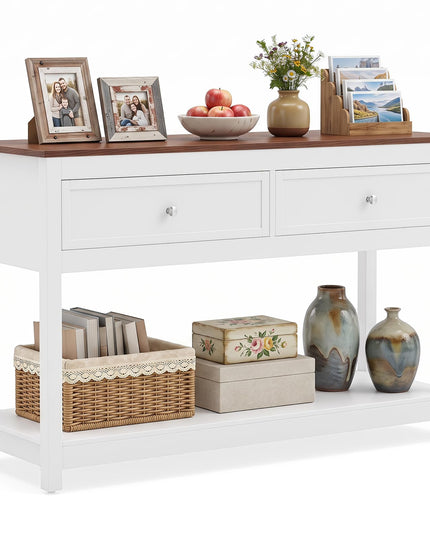 Giantex Farmhouse Console Table with 2 Drawers for Living Room