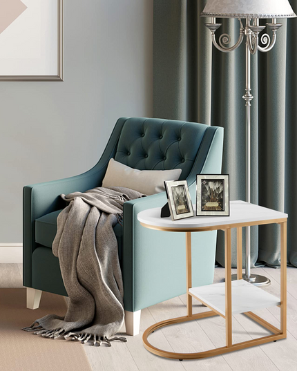 Giantex Side Table, 2-Tier C-Shaped End Table
