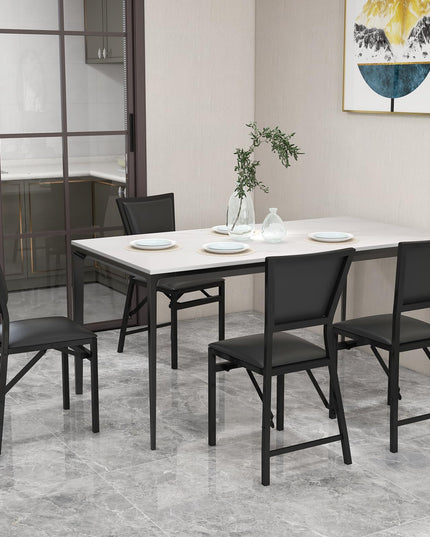 Metal Folding Chair Dining Chairs Home Restaurant Furniture - Giantex