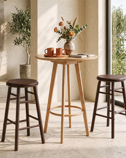 GIANTEX 24 Inch/29 Inch Round Swivel Bar Stools Set of 2/4