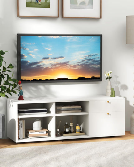 Giantex TV-Stand for Bedroom Entertainment Center - Modern TV Console Cabinet with 2 Drawers, 4 Compartments