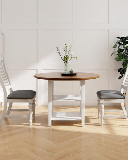 Giantex Wood Dining Chairs Set of 2, Farmhouse Kitchen Chairs with Solid Wood Frame, Max Load 355 Lbs