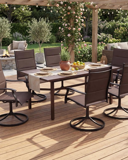 Giantex Patio Swivel Chairs Set of 2/4 w/Padded Seat & High Back