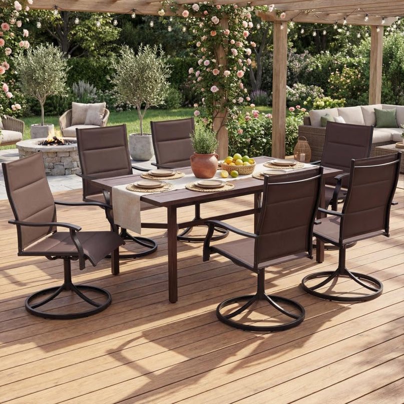 Giantex Patio Swivel Chairs Set of 2/4 w/Padded Seat & High Back