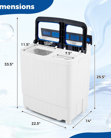 Giantex Portable Washing Machine 18LBS Twin Tub Mini Compact Laundry Washer