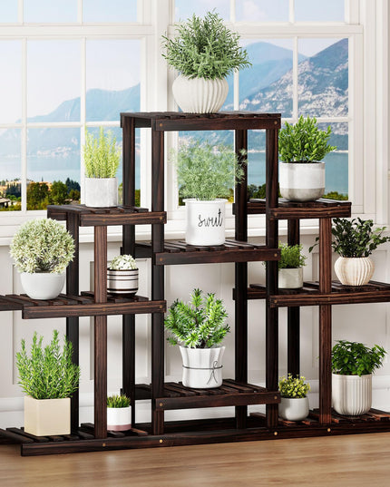 Giantex Plant Stand Indoor & Outdoor 6 Tier Wood Flower Pot Stand