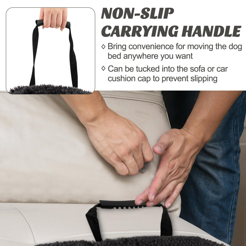 Giantex Calming Dog Bed - Fluffy Plush Pet Bed for Couch, Removable Washable Cover