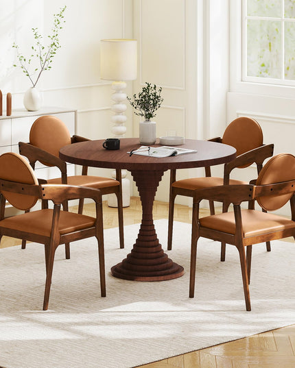 Giantex Wooden Dining Chairs Set of 2/4 PU Leather Upholstered Dining Room Chairs