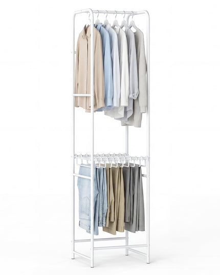 Giantex Clothes Rack with Pants Hanger Heavy-Duty White Garment Rack