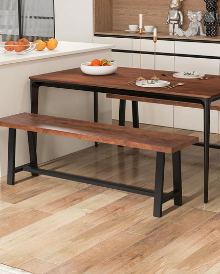 Giantex 72” Dining Table Set for 4-8, 3-Piece Kitchen Table Set with 2 Benches