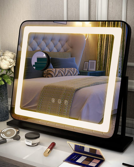 CHARMAID Vanity Mirror with Lights - 22 inch LED Lighted Makeup Mirror with 3 Color Lighting Modes