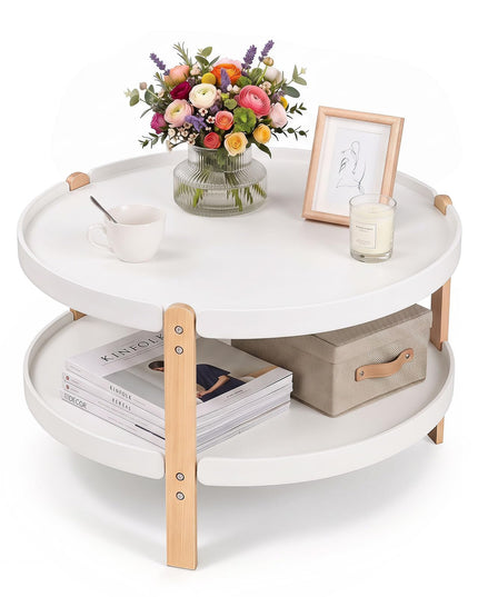 GIANTEX 23.5" 2-Tier Coffee Table with Storage