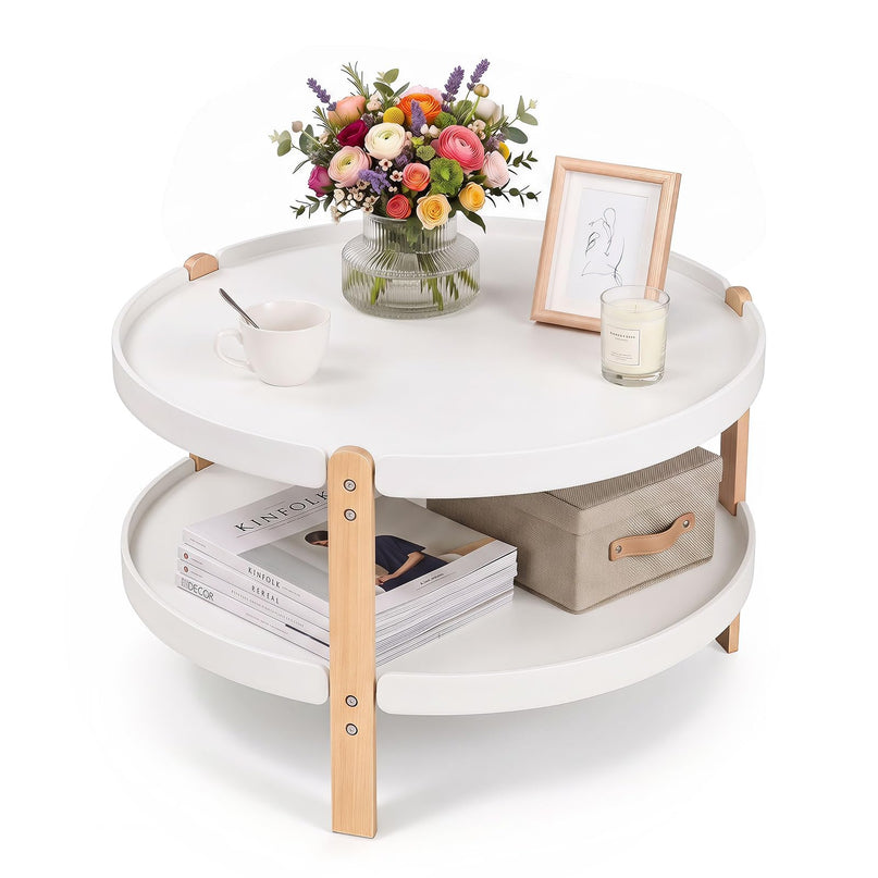 GIANTEX 23.5" 2-Tier Coffee Table with Storage