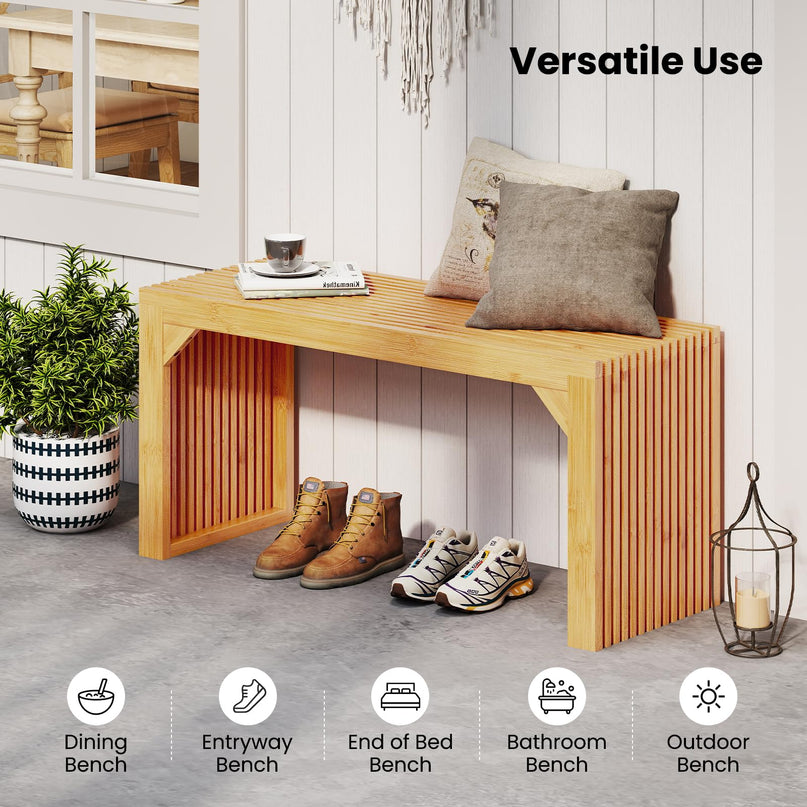 Giantex Modern Kitchen Table Bench for Dining Living Room Bedroom Bathroom Hallway Front Door End of Bed