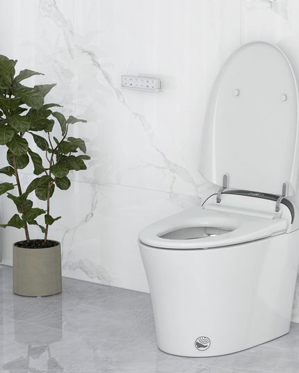 Giantex Smart Toilet, Bidet Toilet Seat Elongated with 1.28 GPF Dual Auto Flush