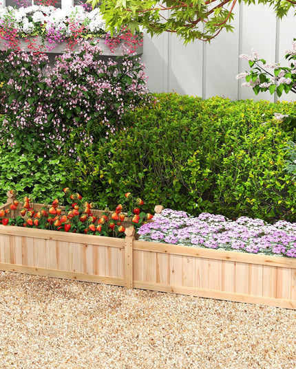 Giantex 89”x23.5”x16” Divisible Planter Box Planting Bed with Corner Drainage