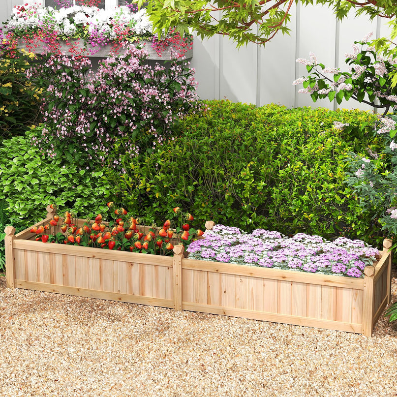 Giantex 89”x23.5”x16” Divisible Planter Box Planting Bed with Corner Drainage