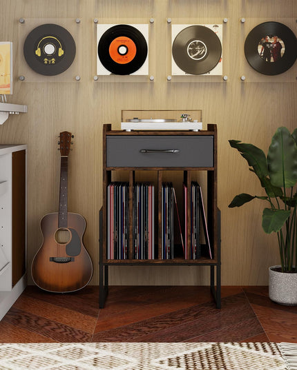 Meuble Tourne-disque Giantex avec tiroir et support de disques vinyles