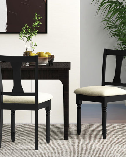 Giantex Wood Dining Chairs Set Farmhouse Dining Room Chair with Cushion Seat, Armless Wooden Dining Side Chairs