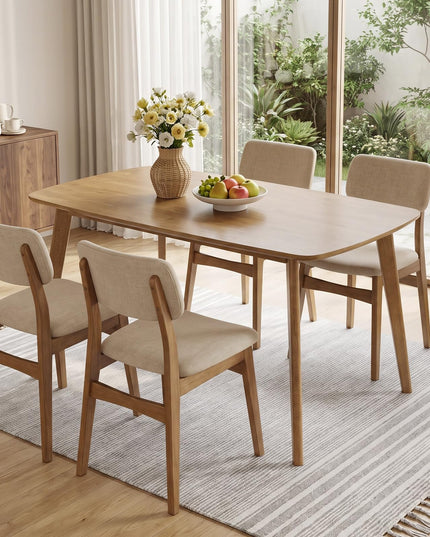 Giantex 55" Solid Wood Rectangular Dining Table for 4-6 (55" x 27.5" x 30")