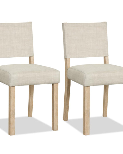 Set of 2/4 Upholstered Dining Chairs with Linen Fabric Seat