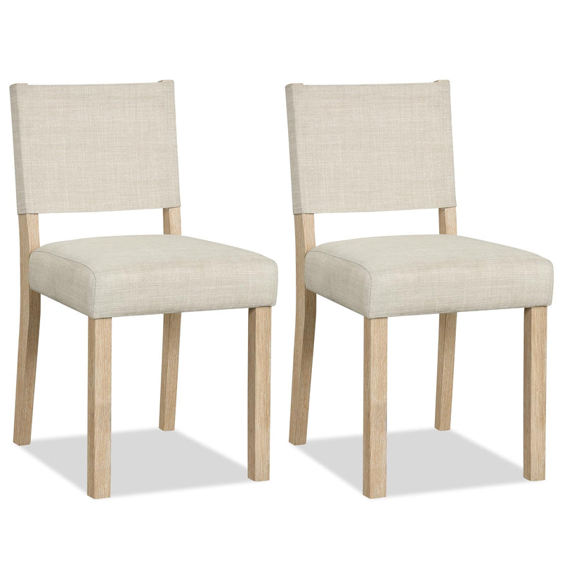 Set of 2/4 Upholstered Dining Chairs with Linen Fabric Seat