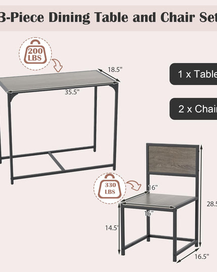 Giantex 3 Piece Dining Table Set for 2