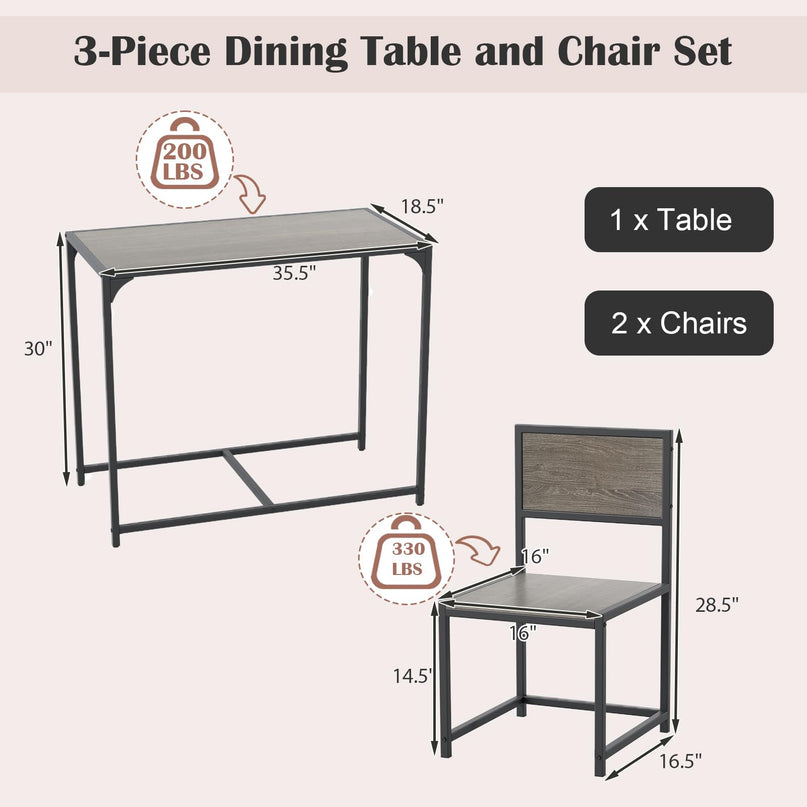 Giantex 3 Piece Dining Table Set for 2