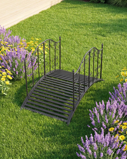 Giantex 4 FT Metal Garden Bridge | 330 lbs Capacity Outdoor Landscape Bridges