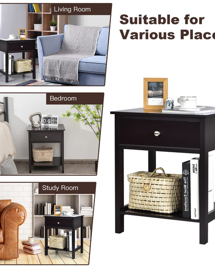 Multifunctional Bedside Sofa Side Table, Accent Home Furniture w/Stable Frame