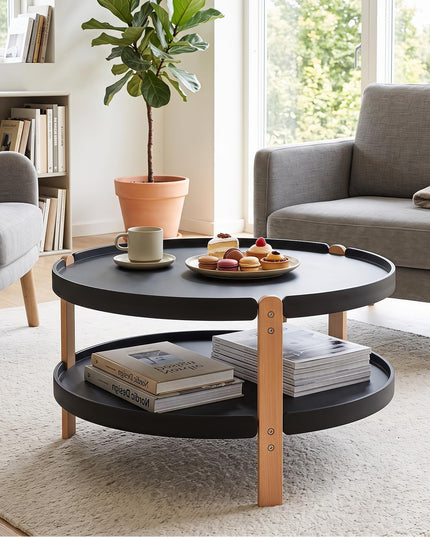 GIANTEX 31" Round Coffee Table with Storage