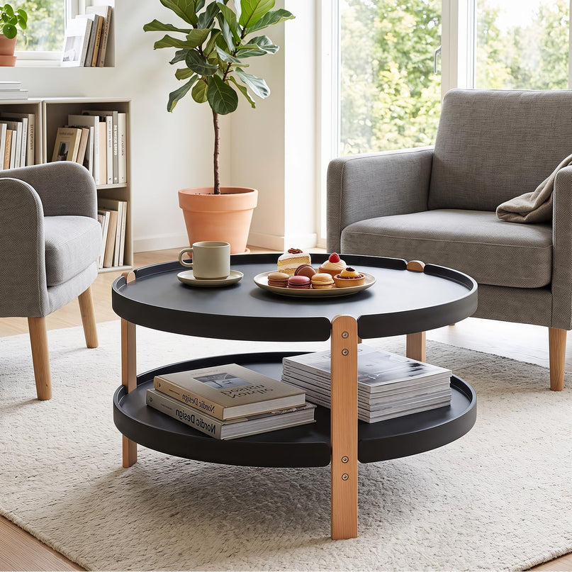 GIANTEX 31" Round Coffee Table with Storage