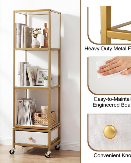 Giantex 360° Spinning Corner Book Shelf Tower