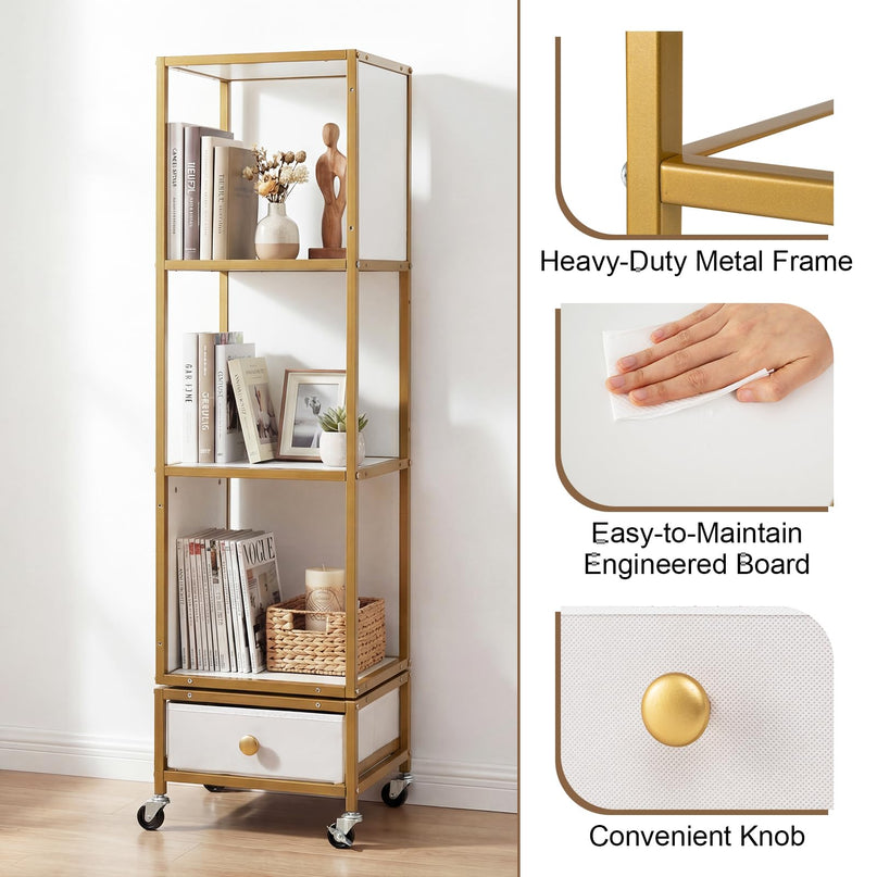 Giantex 360° Spinning Corner Book Shelf Tower