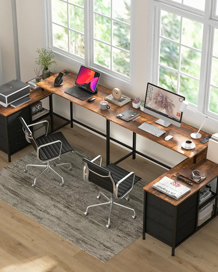 Giantex L Shaped Computer Desk with Drawers