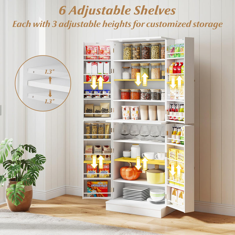 Giantex 65.5" Tall Kitchen Hutch w/8-Tier Storage Cabinet