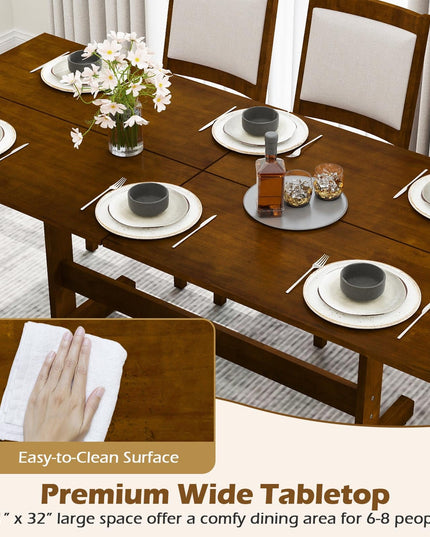 Giantex Table de Salle à Manger 180 cm pour 6-8 Personnes Grande Table de Cuisine