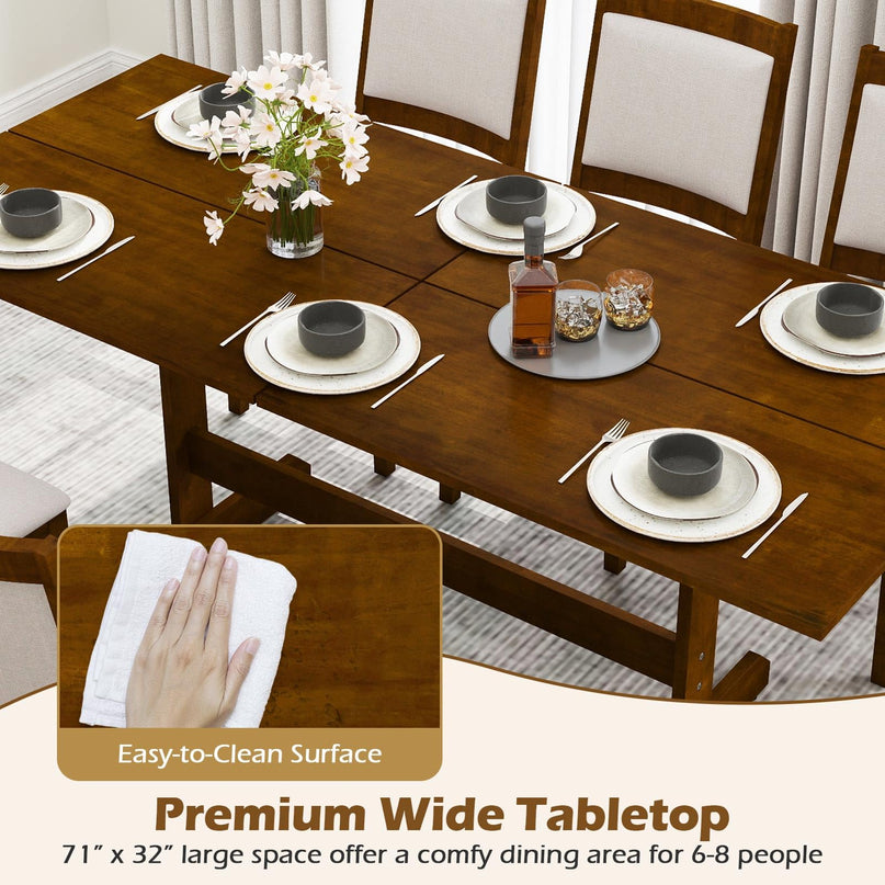 Giantex 71" Dining Table for 6-8 Large Kitchen Table