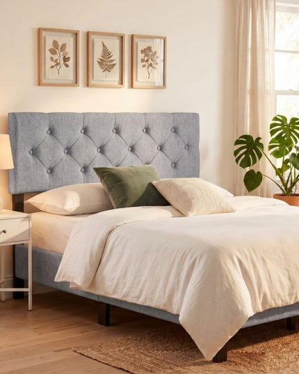 Giantex Linen Upholstered Headboard with Wood Support Legs