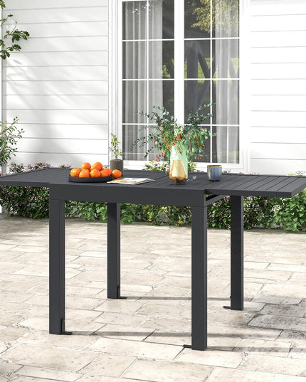 Giantex Expandable Patio Table, 31.5”-63” Extendable Aluminum Dining Table for 4-6 People